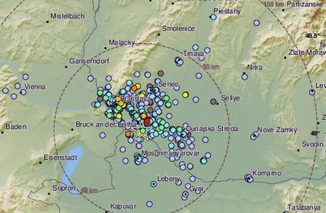 Západné Slovensko zasiahlo zemetrasenie