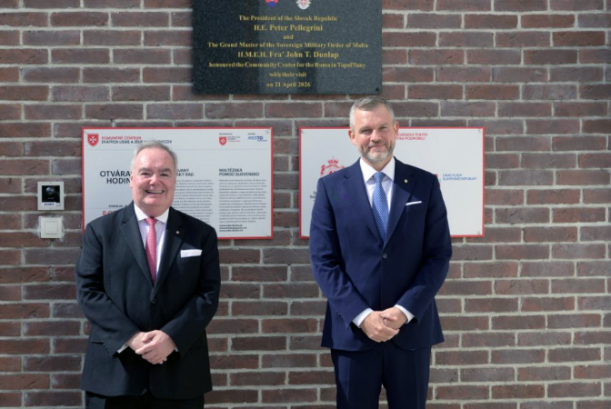 Prezident Pellegrini odhalil s veľmajstrom Maltézskeho rádu pamätnú tabuľu