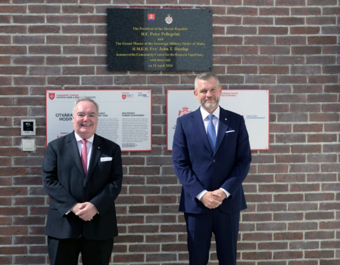 Prezident Pellegrini odhalil s veľmajstrom Maltézskeho rádu pamätnú tabuľu