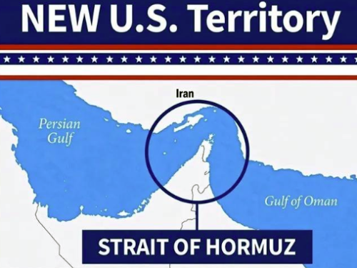 Trump na mape označil Hormuzský prieliv za územie USA