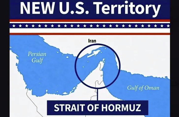 Trump na mape označil Hormuzský prieliv za územie USA